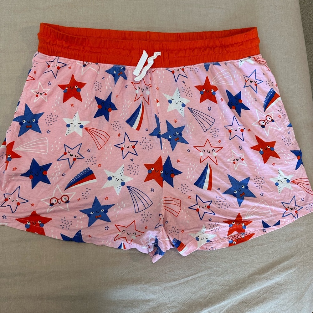 Little Sleepies Red and Pink Starry Pajama Shorts